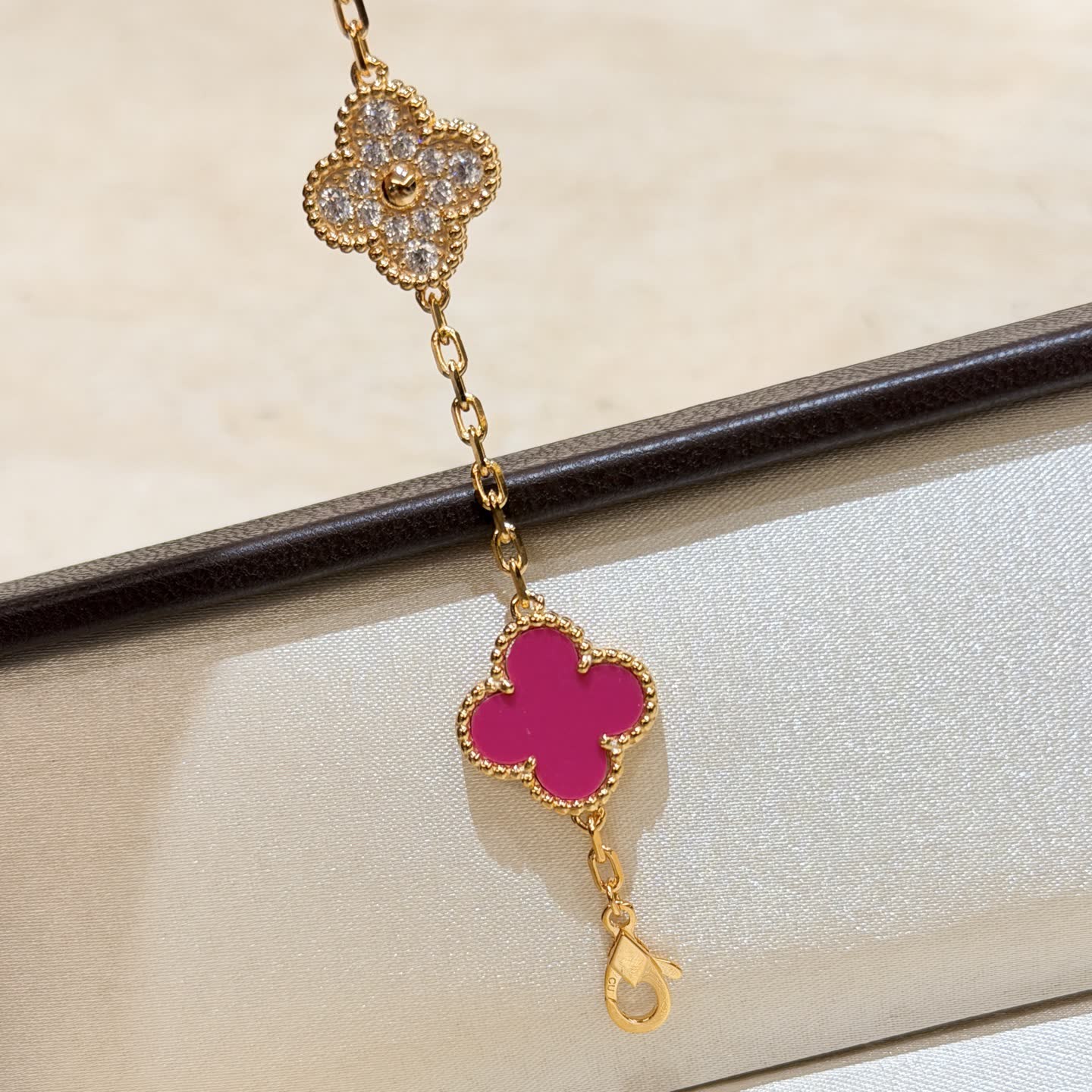 Van Cleef & Arpels Magic Alhambra Pink Enamel Bracelet